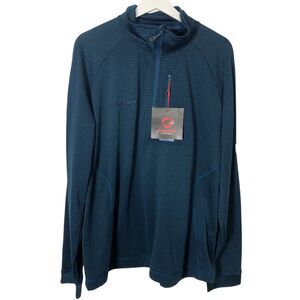 MAMMUT Mens 2XL Elwha Half-Zip Fleece Jacket Poseidon Teal Blue NWT